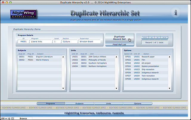 Duplicate Hierarchy v2.0 demo for FileMaker Pro 13 and later