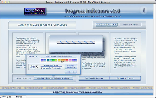 Progress Indicators v2.0 demo for FileMaker Pro 13 and later