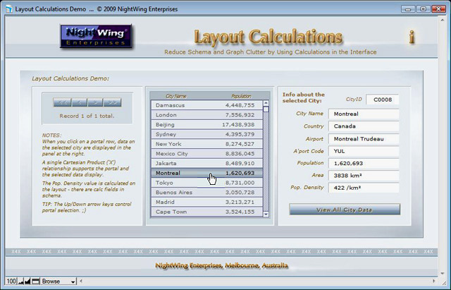 Layout Calculations demo for FileMaker Pro