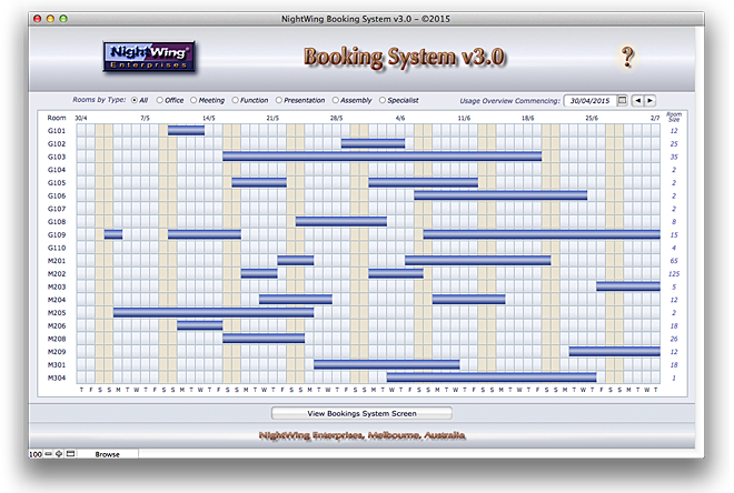 Booking System - Interactive Gantt Chart
